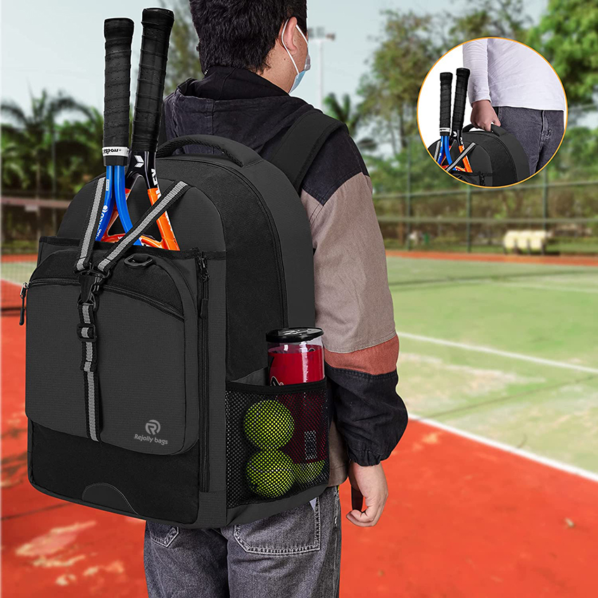 Tennisrucksack für Damen/Herren, Tennistasche mit separatem belüftetem Schuhfach, Multifunktionale Sportballtasche RJ196135