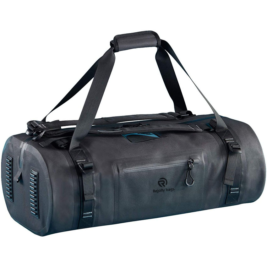 Dry Waterproof Black Duffel TPU Design Tote für Kajakfahren Boating Weekender Bag RJ228389