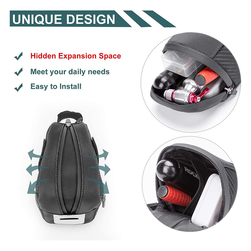 Fahrrad-Satteltasche Fahrrad-Aufbewahrungstasche unter dem Sitz Strap-on Cycling Wedge Pack für Mountain Road Bikes