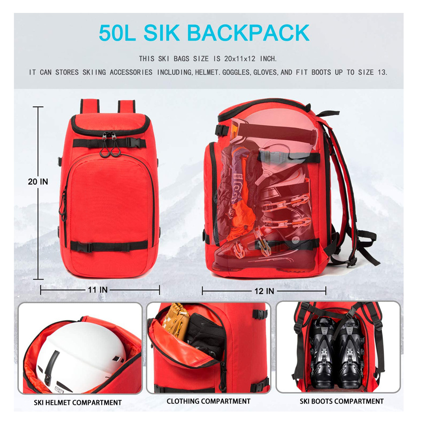 Funktionsaufbewahrung Schuhtasche Reiserucksack für Ski- und Snowboardschuhe Skihelm Brille Handschuhe