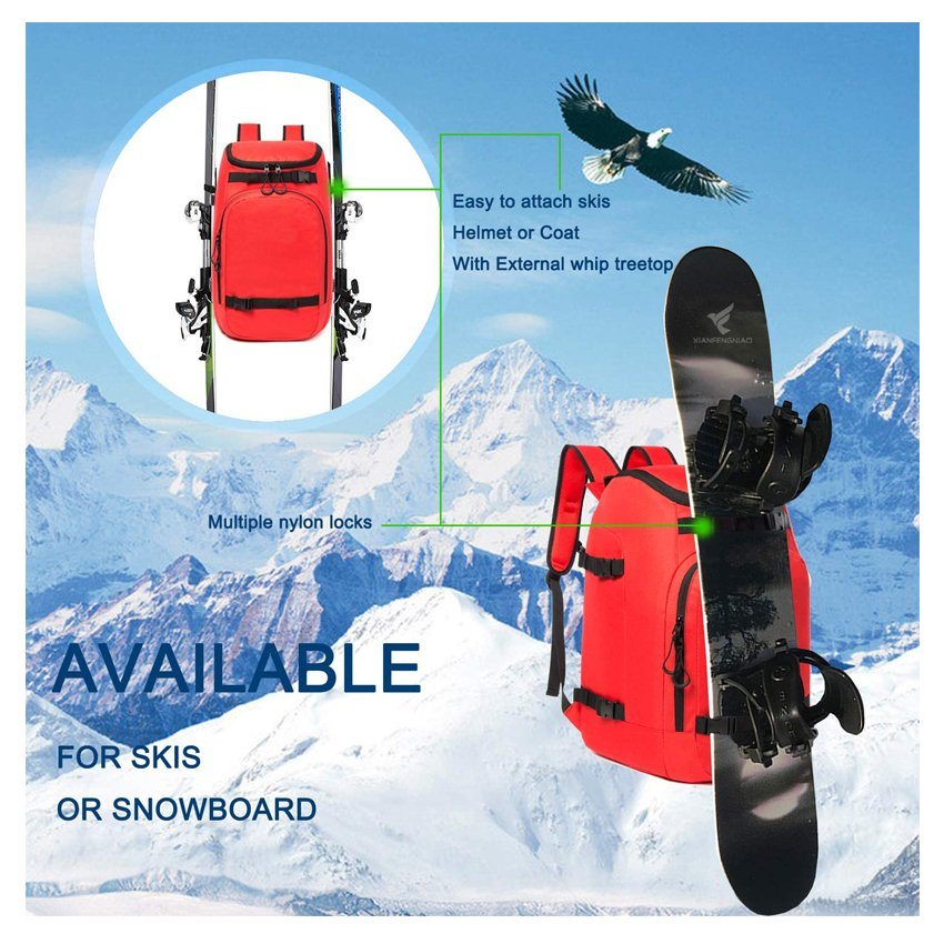 Funktionsaufbewahrung Schuhtasche Reiserucksack für Ski- und Snowboardschuhe Skihelm Brille Handschuhe