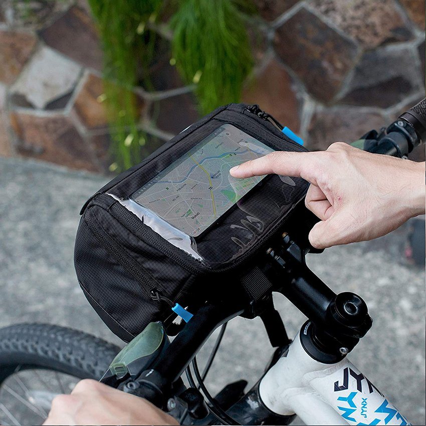 Fahrradlenkertasche Wasserdichte Touchscreen-Handyhalterung, 4-lagige Schutzlenkertaschen für Fahrräder, Tasche für Lenker, MTB, Rennrad, Mountainbike-Tasche