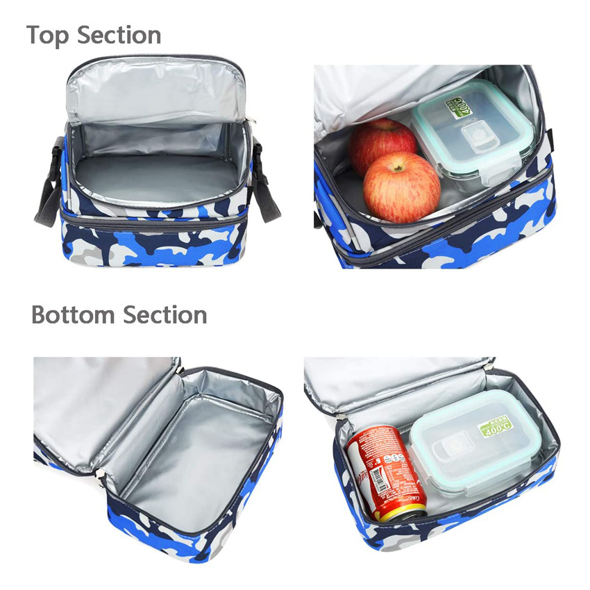 Kids Food Box Double Decker Cooler Isolierte Lunch Bag Beach Tote Bag