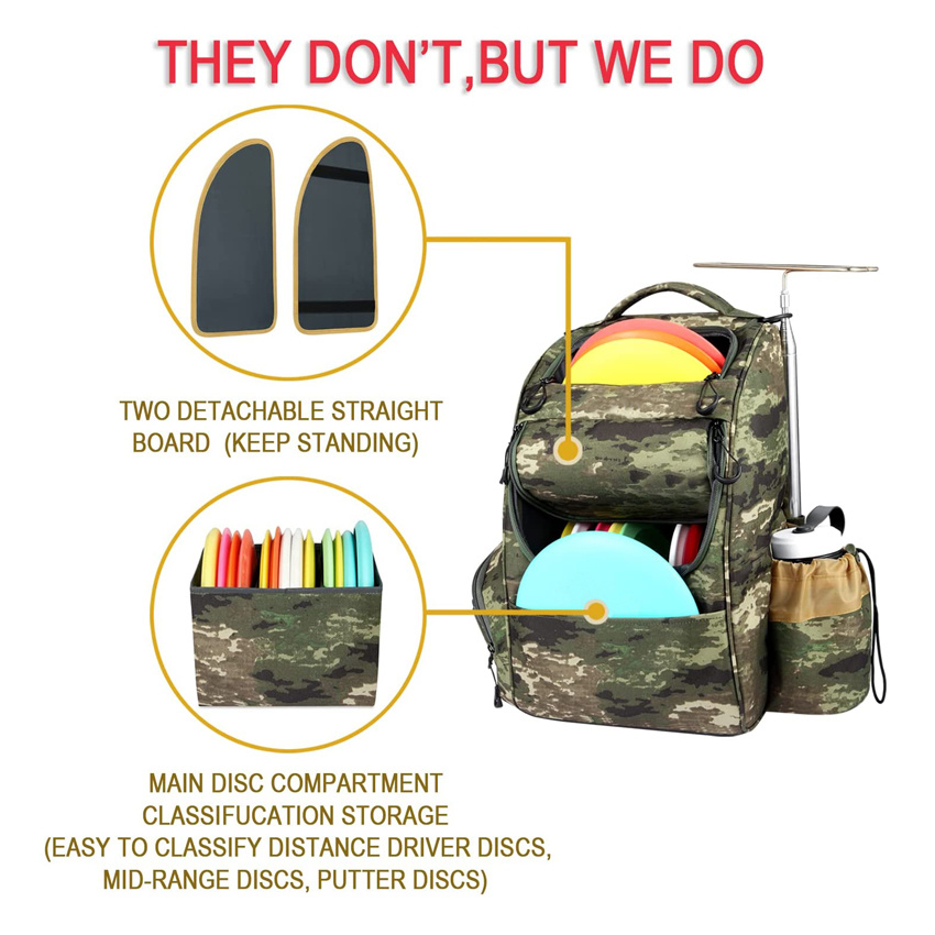 Hochwertiger Disc-Golf-Rucksack, leichte Frisbee-Tasche, Disc-Golf-Sport-Camouflage-Tasche