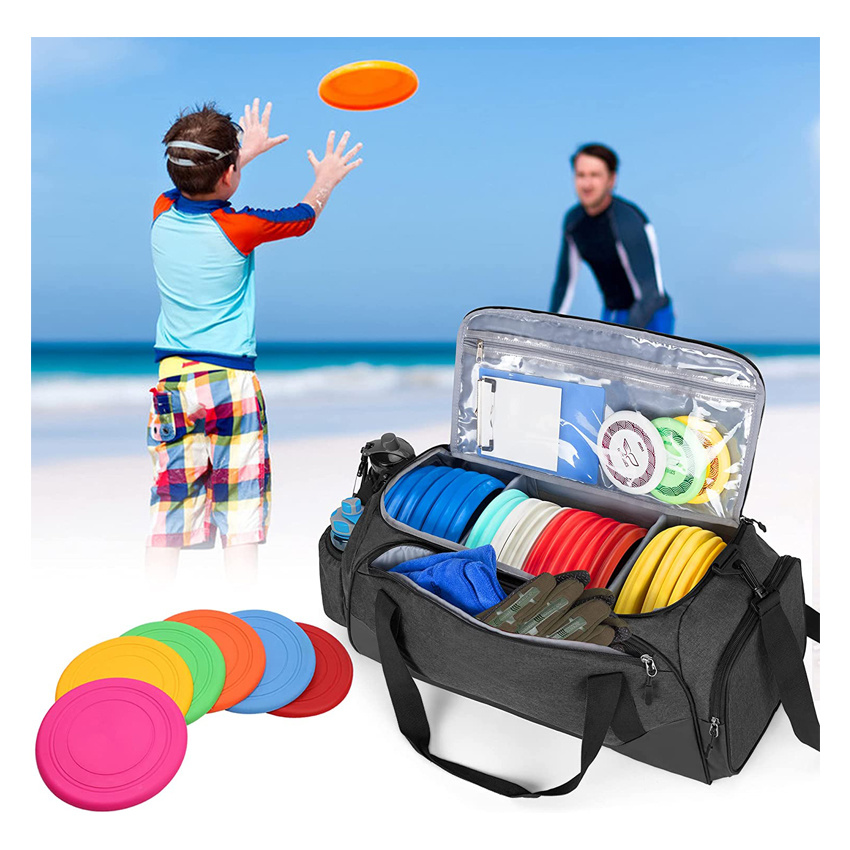 Wasserdichte PU-Disc-Golftasche Frisbee-Golftasche mit Kühltasche für Getränke