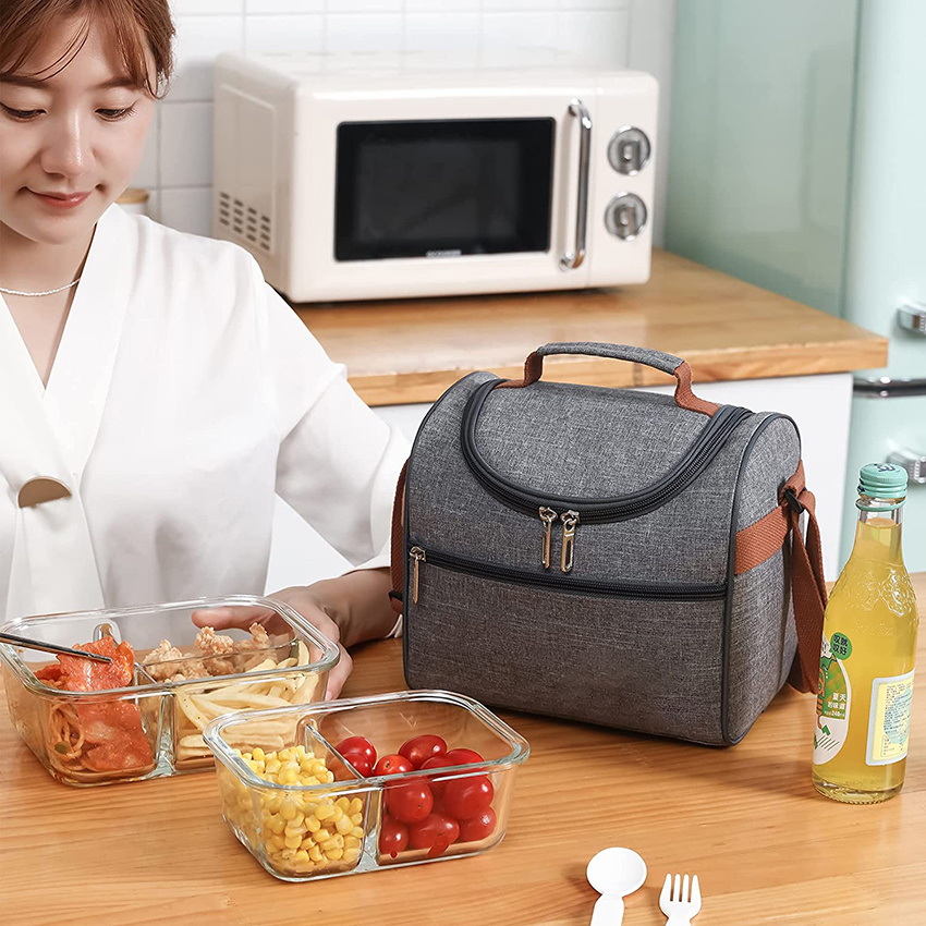 Lunch Bag Box für Frauen Männer Erwachsene klein isoliert mit verstellbarem Schultergurt wiederverwendbare auslaufsichere Kühltasche für Arbeit, Picknick, Schule oder Reisen