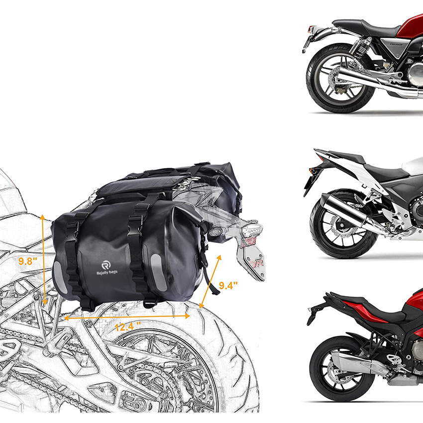 Wasserdichte Tasche Motorrad Satteltasche 40L Multi-Adjustment Design Hochfester Tankrucksack Motor Seitentasche