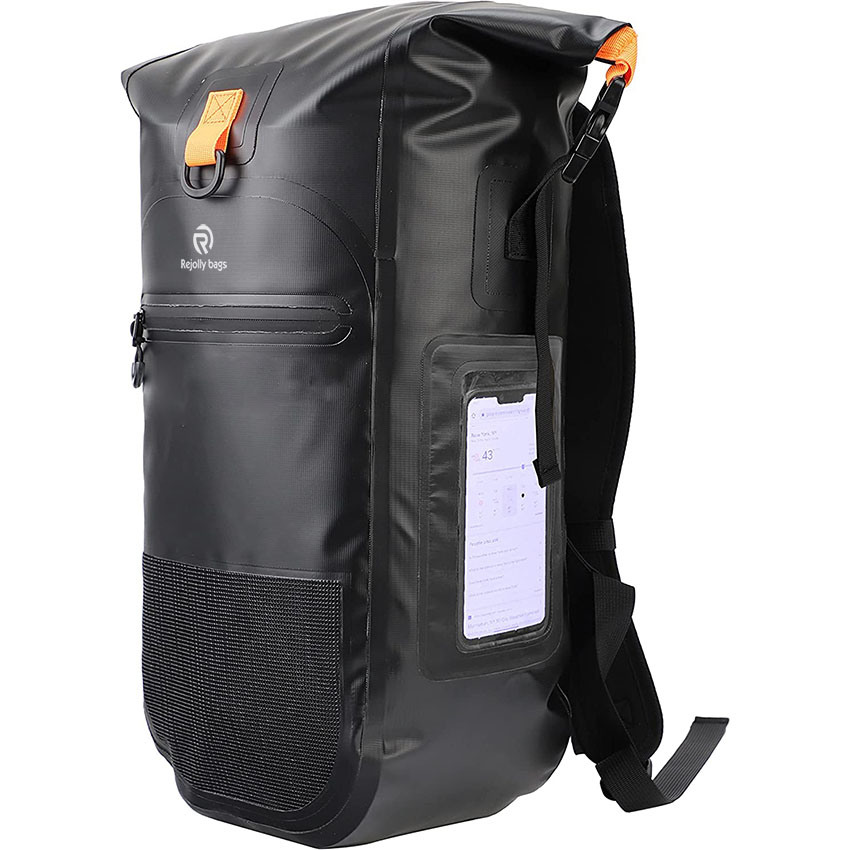 Dry Bag Wasserdichter Rucksack mit Handytasche, 25 l, für Kajakfahren, Camping, Wandern, Paddleboarding, Bootfahren, Strand, Segeln + Schwimmen, Rolltop, leichte Tasche