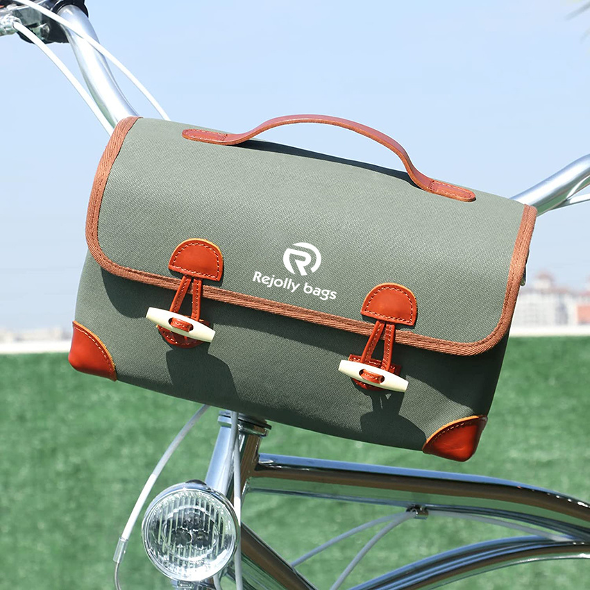 Canvas Fahrradlenkertasche Fahrrad Gepäckträgertasche Mädchen Schulter Messenger Handtasche