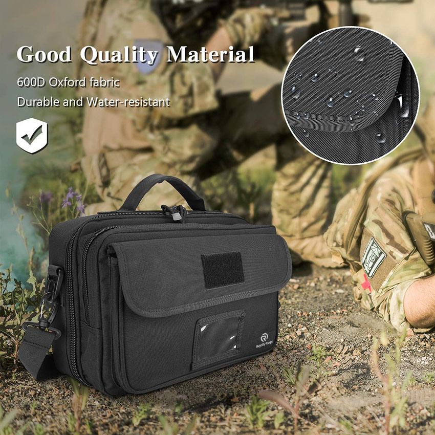 Tactical Range Bag im Militärstil, gepolsterte Deluxe-Tasche für bis zu 8 Magazinpatronen, Brillen und anderes Schießzubehör