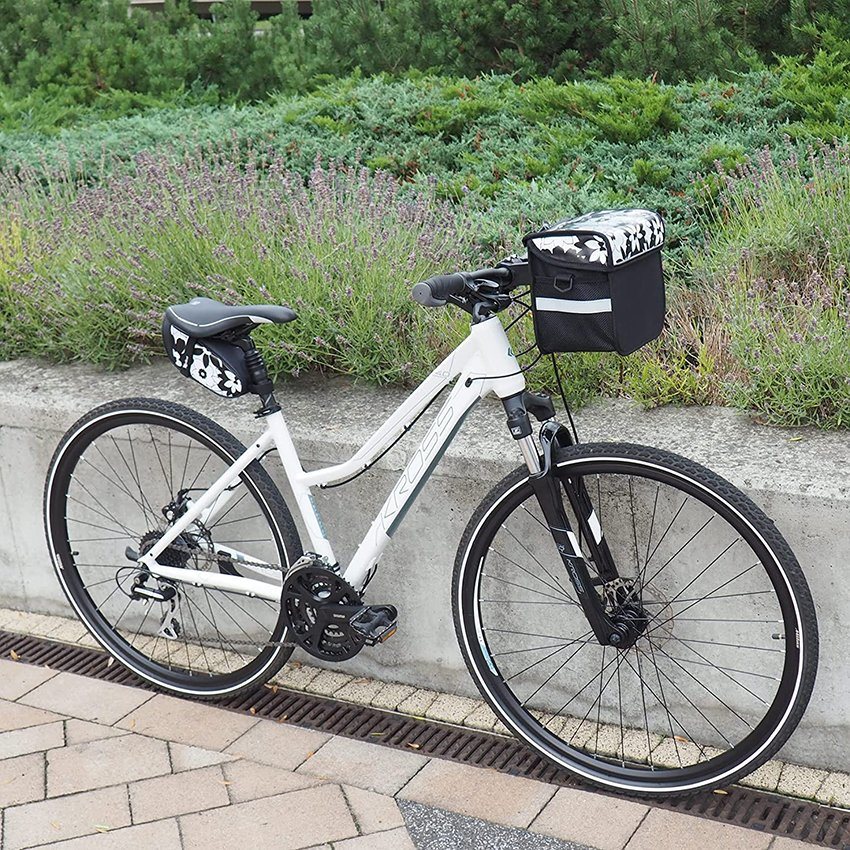 Stilvolle und niedliche Fahrradtasche mit großem Fassungsvermögen, wasserdichte Umhängetasche, Lenkertasche für Frauen, mit Touchscreen-Handytasche