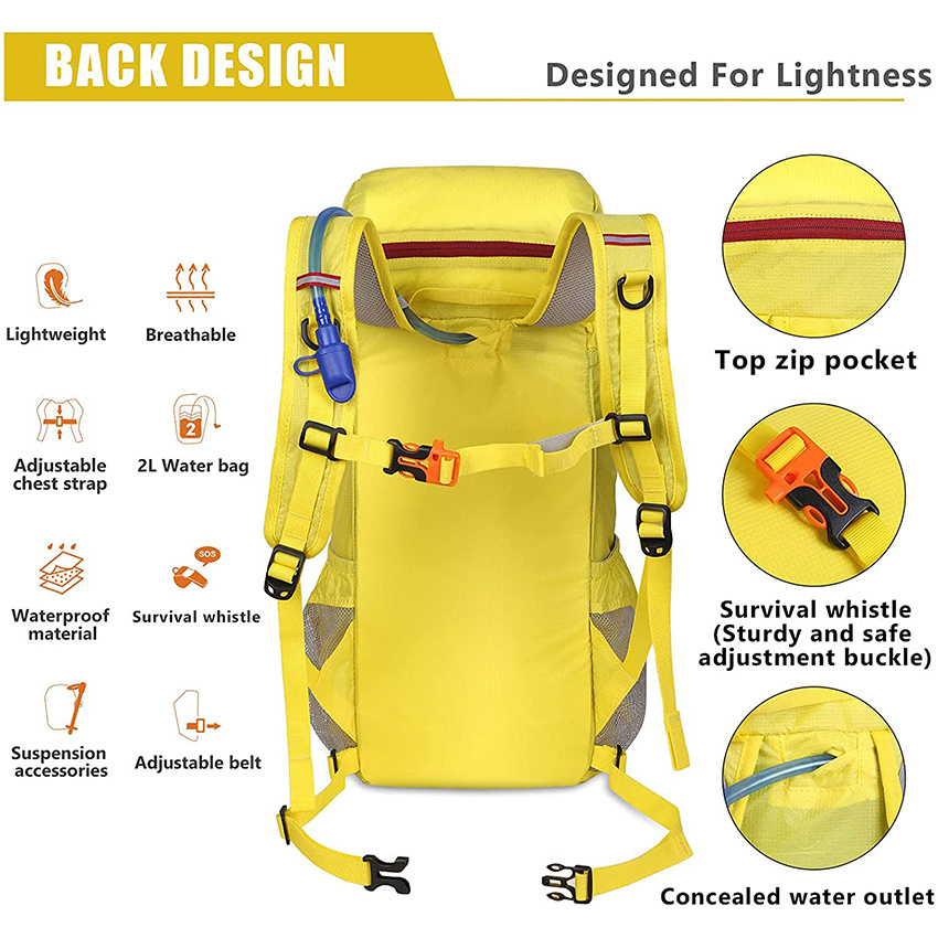 Leichter Wanderrucksack, wasserdichter Laufrucksack, Wasserbeutel für Radfahren, Trinkrucksack