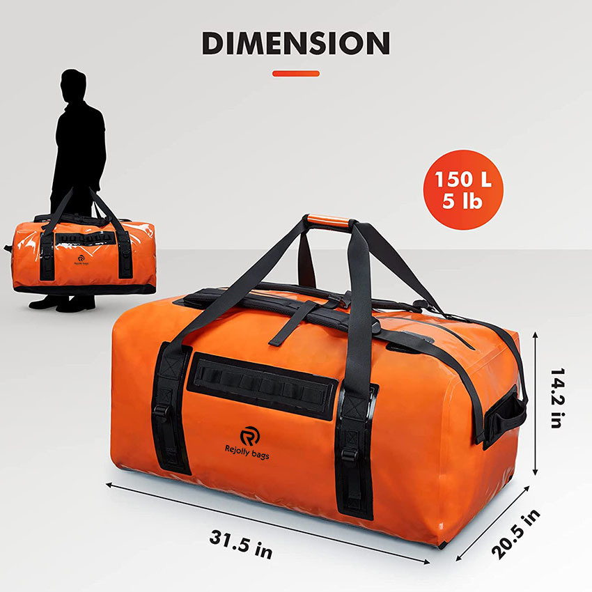 150L Supergroßer wasserdichter Abenteuerrucksack für Bootfahren, Kajakfahren, Motorradfahren, Jagen, Camping, Rafting, Angeltasche