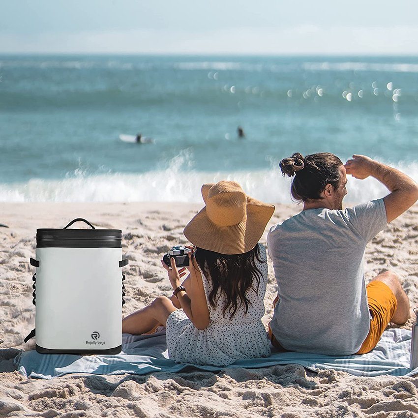 Isolierte weiche Kühltasche, große, zusammenklappbare, wasserdichte Kühltasche, Lunch-Kühler für Picknick, Strand, trockene Arbeitstasche