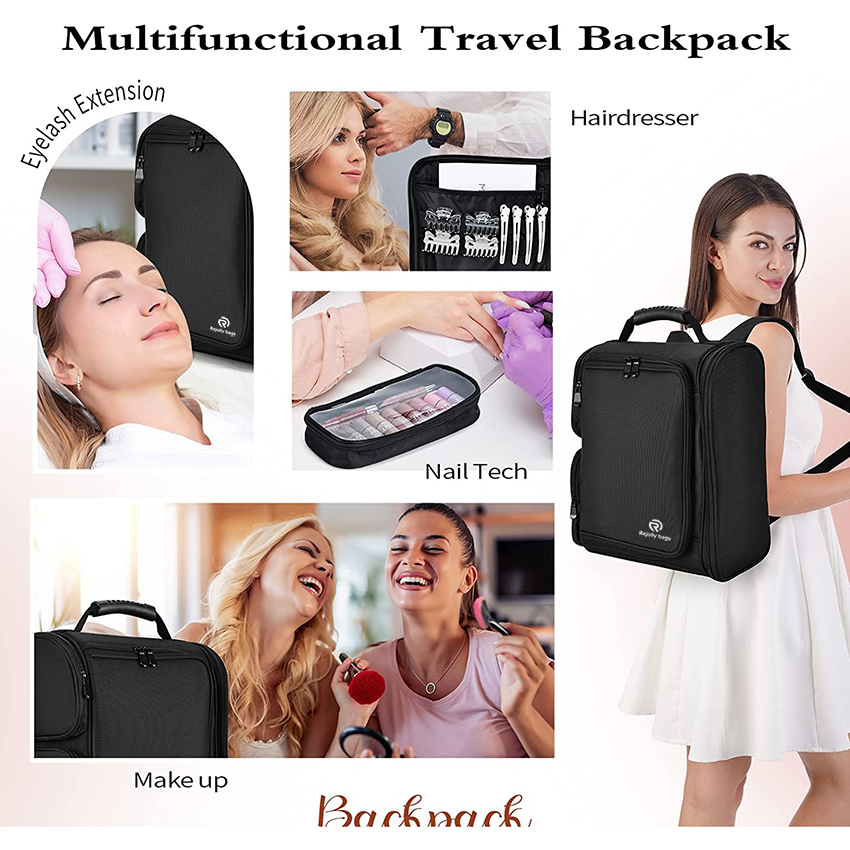 Extra große Make-up-Kosmetik-Reise-Make-up-Tasche Professionelle Make-up-Künstler-Zug-Koffer-Rucksack-Reise-Kosmetiktasche RJ21687