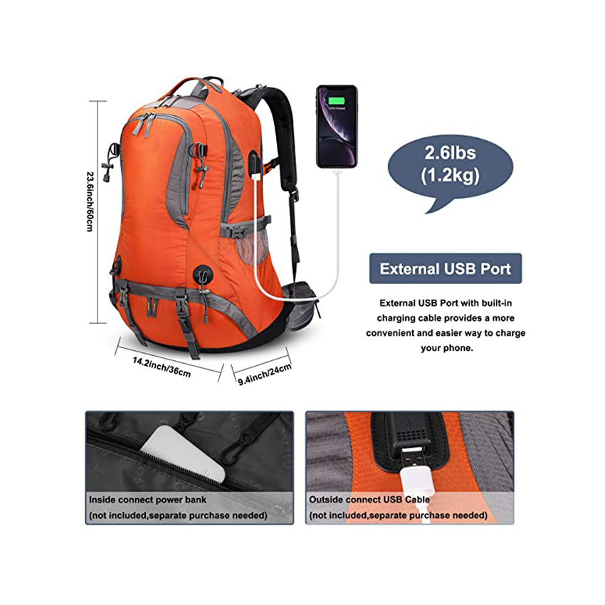 Großhandel Reisetasche Wanderrucksack Wasserdichter Daypack Outdoor Camping Kletterrucksack mit Regenschutz