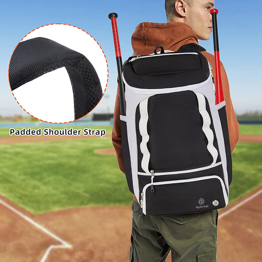 Große Softballtasche mit Schuhfach, für Jugendliche und Erwachsene, leichte Baseballausrüstungstasche mit Zaunhaken für Schläger, Helm-Baseballtaschen RJ19679