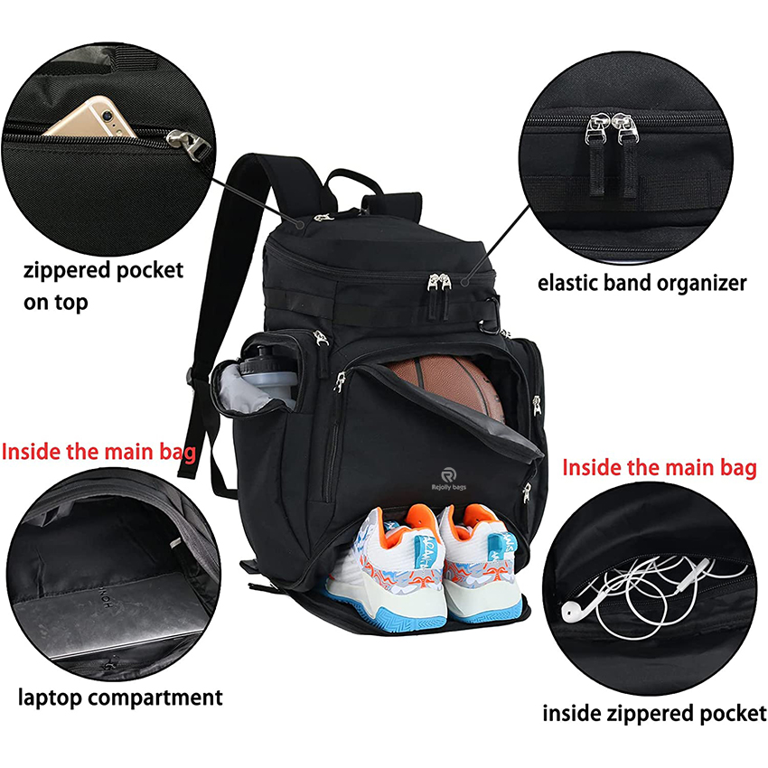 Großes Schuh- und Ballfach, Fußballrucksack, Baseball-, Softball-, Volleyball-Sportrucksacktasche, Reise-Fitnessrucksack, Basketball-Trainingsgeräte Balltasche RJ196103