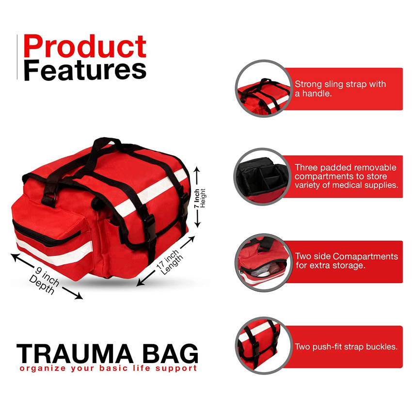 First Responder Bag for Trauma Professional Kit mit mehreren Fächern für medizinische Notfallversorgung