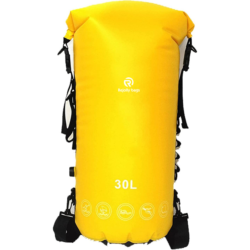 Schwimmtasche 30L Aufblasbare Wasserdichte Taschen Flusstrekking Aufbewahrung Trockensack Tasche für Kanu Kajak Rafting Surfen Höhlenforschung Rucksack