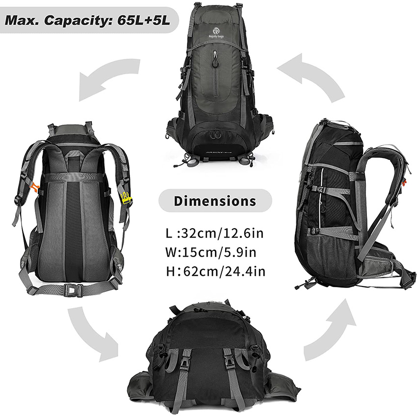 Wanderrucksack 50L Leichter Reise-Camping-Tagesrucksack für Männer Frauen Outdoor-Rucksack Wanderrucksack