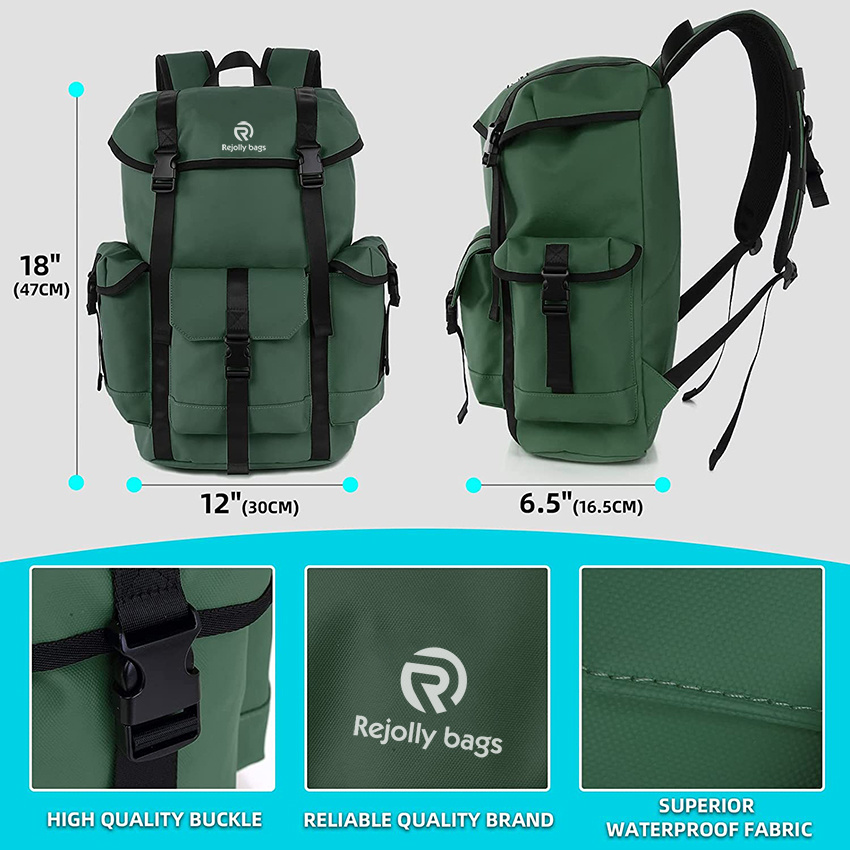 Großer Packbarer Rucksack Campingrucksack, Wasserdichter Hochleistungsrucksack für Frauen Männer Rucksackreisen, Wandern, Campingrucksack