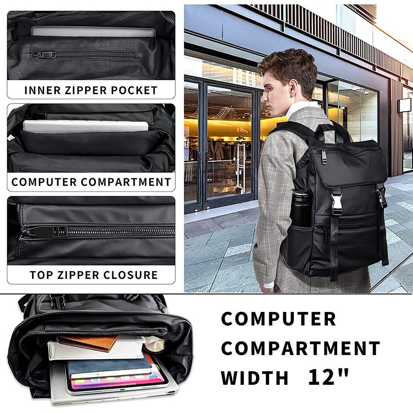 Laptop-Rucksack für Damen, Herren, Reisen, Arbeit, College, Schule, Büchertasche, wasserabweisend, von Fluggesellschaften zugelassen, mit Computerfachtasche