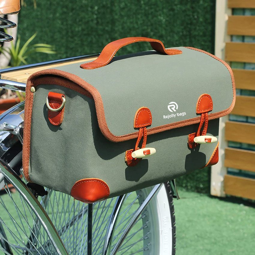 Canvas Fahrradlenkertasche Fahrrad Gepäckträgertasche Mädchen Schulter Messenger Handtasche