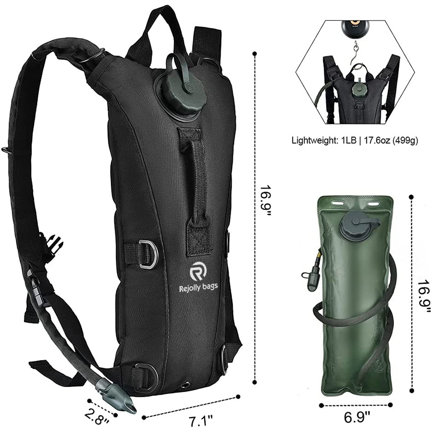 3-Liter-Rucksack mit Trinkblase, Tagesrucksack, leichte Wasserspeicherung, taktische Rucksäcke für Wandern, Laufen, Radfahren, Bergradfahren, Joggen, Jagd, Trinkrucksack