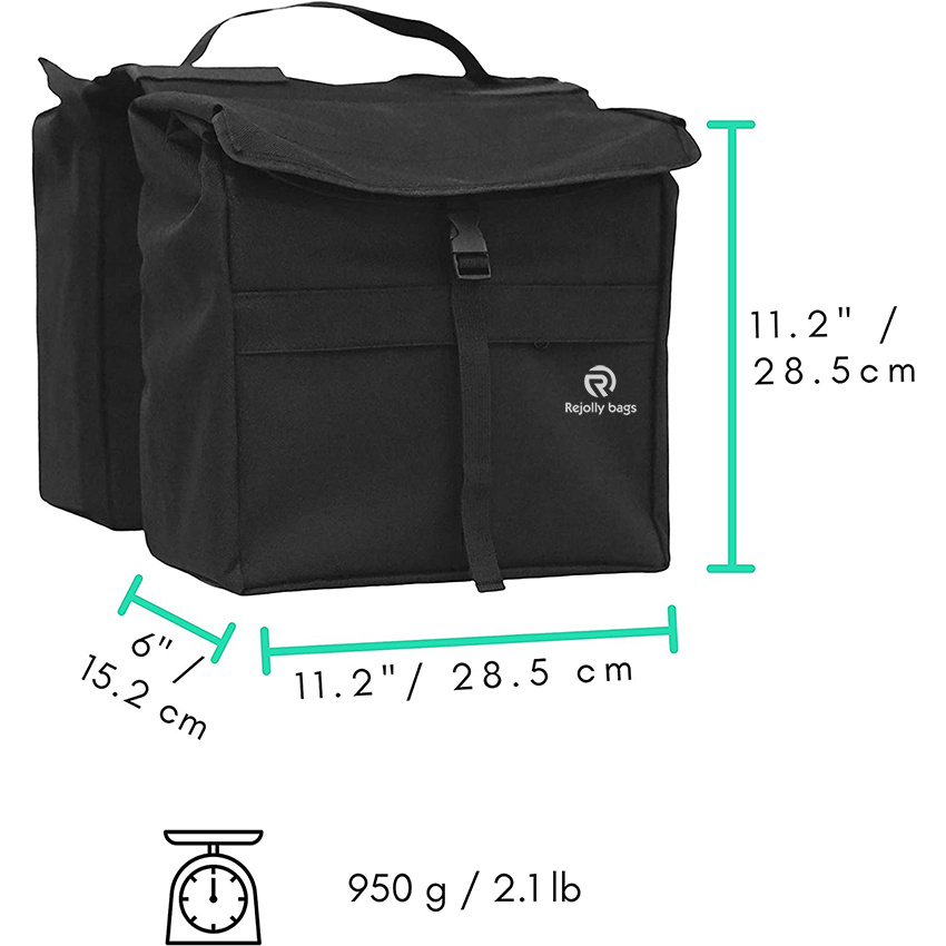 Top Load Double Pannier Water Resistant Cycling Side Bags Large, Tragegriff, Reflexpunkte Fahrradtasche