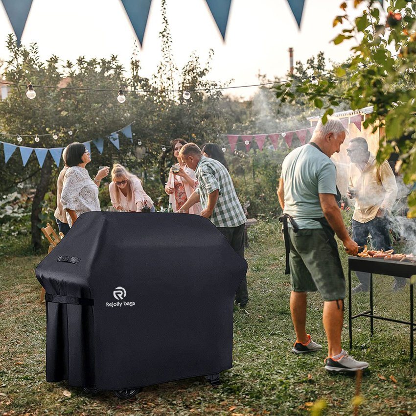 52-Zoll-BBQ-Grillabdeckung 600d Robuste, wasserdichte, leicht zu reinigende und faltbare Grillabdeckung