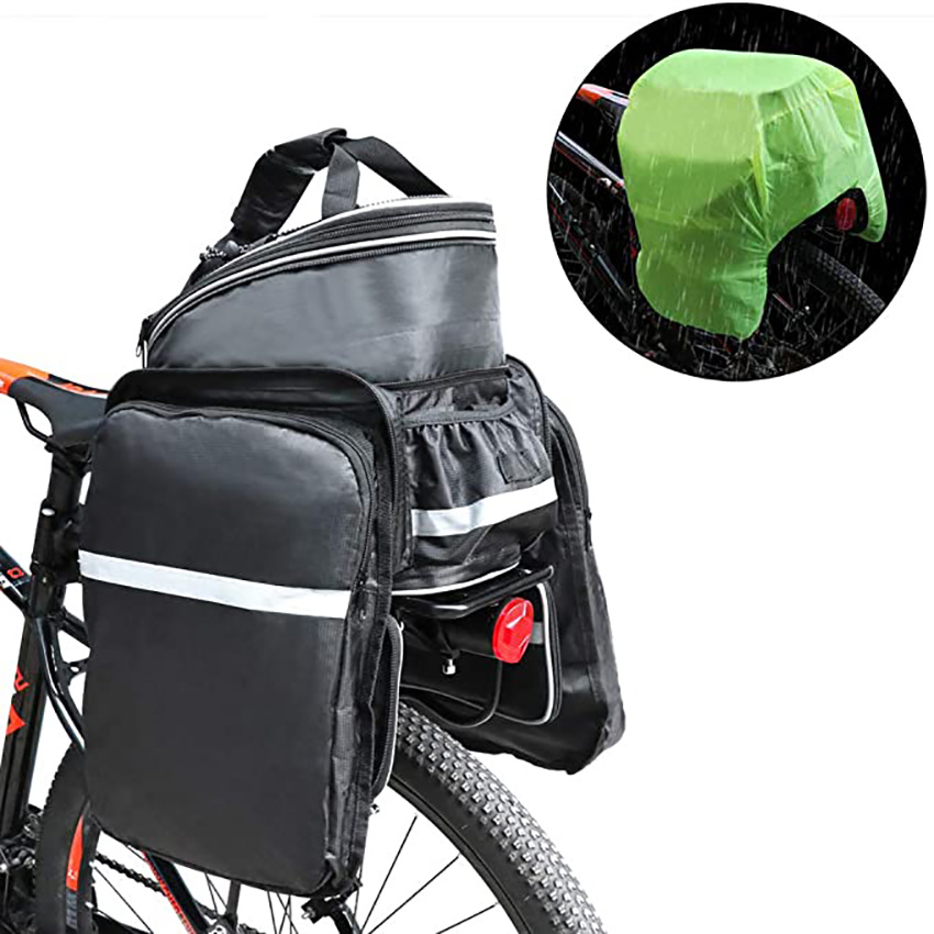 Fahrrad-Kofferraumtasche, erweiterbar, große Kapazität, Satteltasche, wasserdicht, Fahrrad-Gepäckträger, Gepäckträger, Radfahren