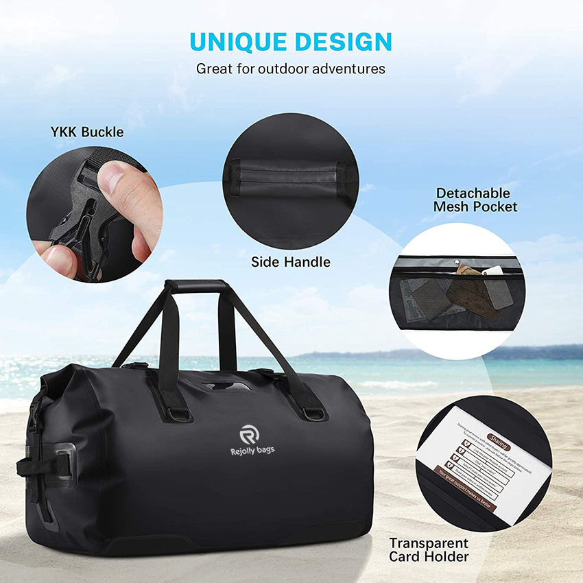 60L Extra große wasserdichte Duffle Travel Dry Duffel Bag Strapazierfähige Tasche mit strapazierfähigen Riemen und Griffen für Kajakfahren, Paddleboarding, Bootfahren, Rafting, Angeltasche