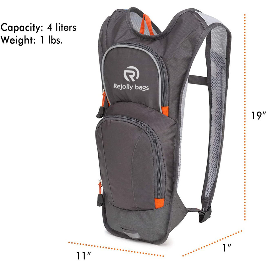 Leichter Laufrucksack, Radfahren, Wandern, für Männer, Frauen und Kinder, Mercury/Redline, 4-Liter-Trinkrucksack