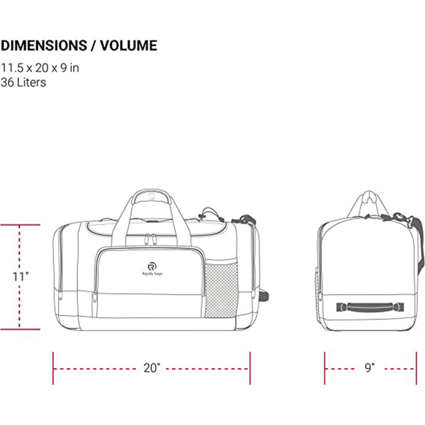 Wholeasle Duffle mit einem großen Hauptfach für die Reisetasche