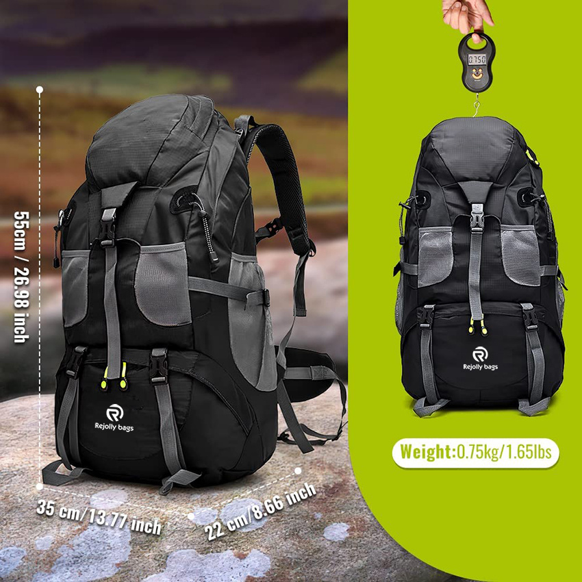 Bergsteigertasche mit großer Kapazität, wasserdicht, leicht, Wander-Tagesrucksack, Outdoor-Sport, Reiserucksack mit verstellbaren Trägern für Reise-Wandertasche