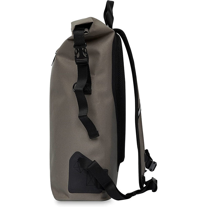 Wasserdichter Laptop-Rolltop-Rucksack, wasserabweisender Reiserucksack, lässiger Tagesrucksack für draußen, braune Tasche