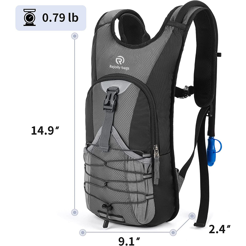 Trinkrucksack mit 2 l BPA-freier Wasserblase, leichter, isolierter Wasserrucksack zum Laufen, kleiner Trinkrucksack, passend für Männer, Frauen und Kinder