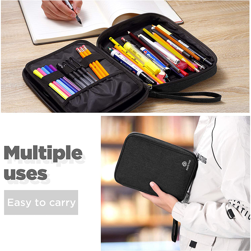 Große Kapazität Aufbewahrungstasche Markierungsstift Federmäppchen Einfache Schreibwarentasche High School Office Pen Bag RJ21645