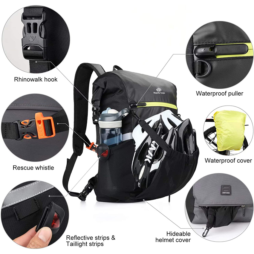 Multifunktions 24L Fahrradtasche Rucksack Wasserdichte Fahrrad Rücksitztasche RJ228348