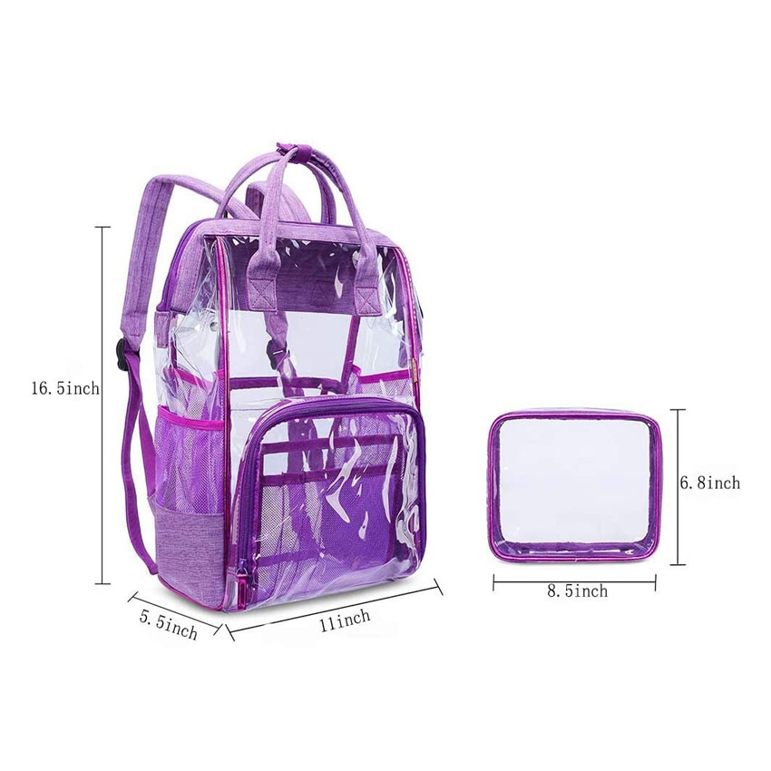 Strapazierfähiger transparenter Rucksack, wasserdichter transparenter Tagesrucksack, transparente PVC-Umhängetasche, Schulter-Umhängetasche für Frauen